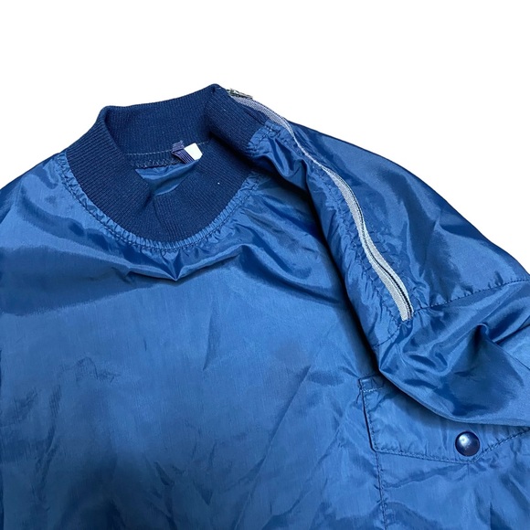 Vintage Pullover Wind Jacket M Navy Blue Talon Zipper Unbranded 80s Crew Neck - Picture 5 of 10